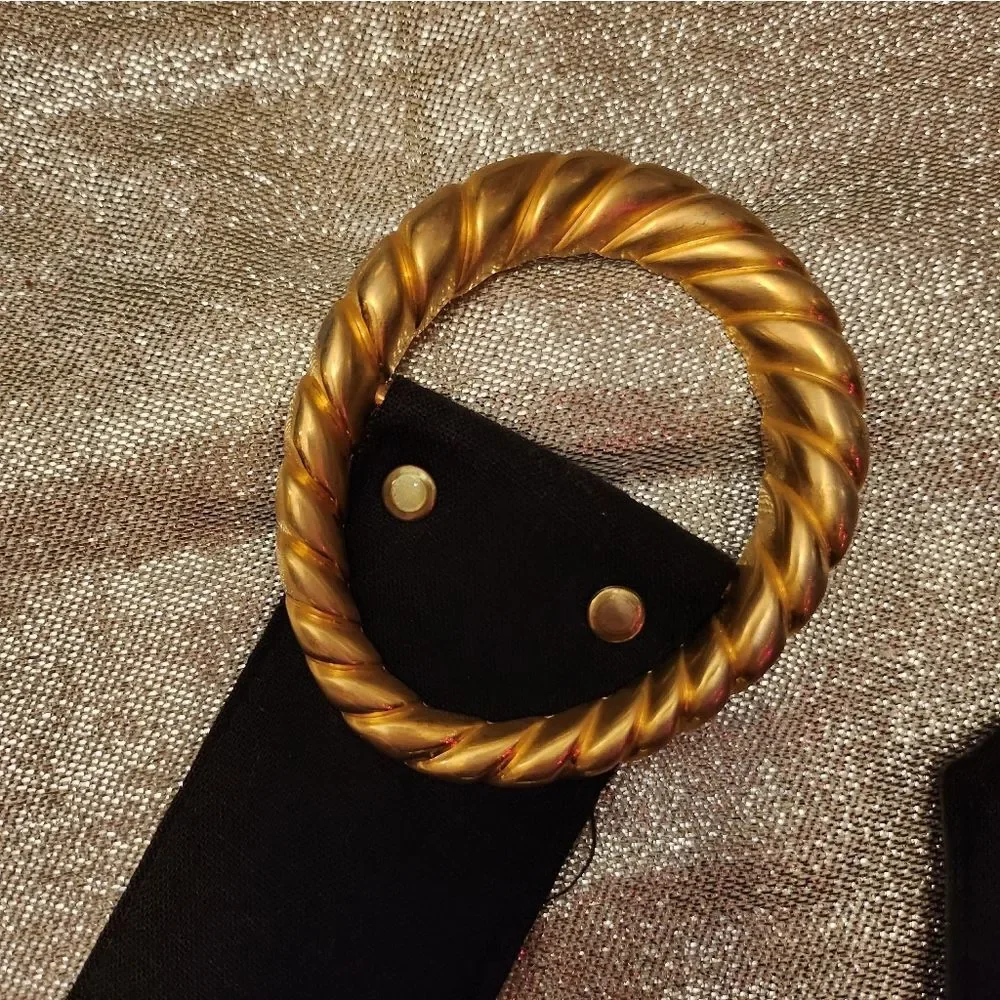 Black Belt with Twisted Gold Buckle